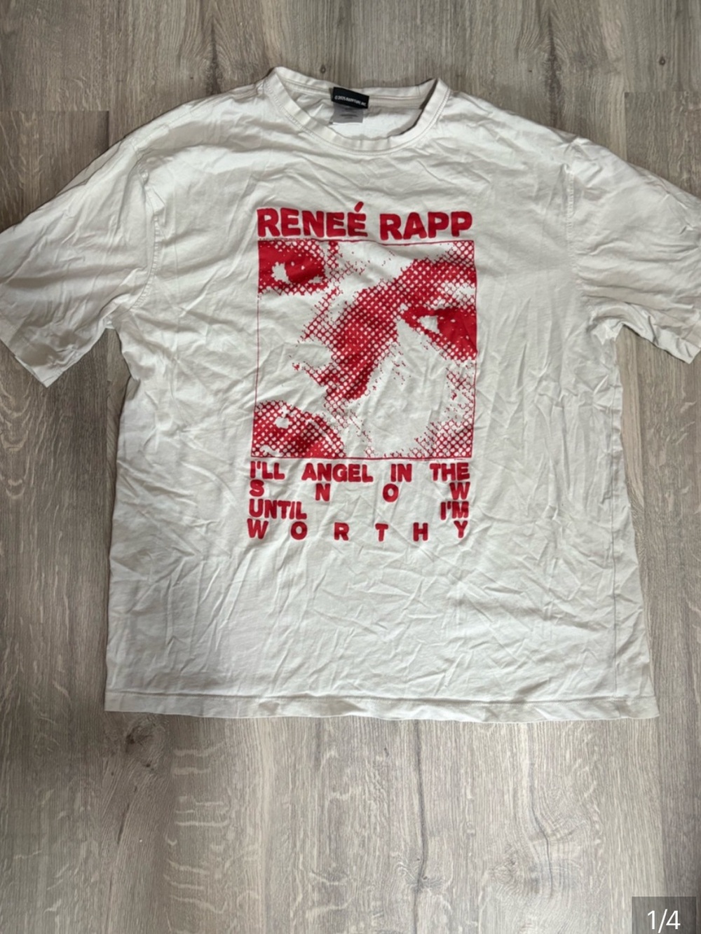 3 for $14 Renee rap White Tee with Red Graphic Print oversized size large